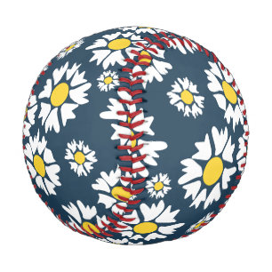 Gänseblümchenmuster, Blumenmuster, weiße Gänseblüm Baseball
