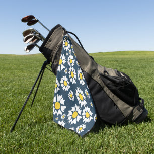 Gänseblümchenmuster, Blumenmuster, Weiße Gänseblüm Golfhandtuch