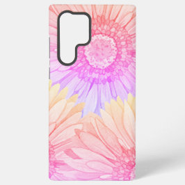 Gänseblümchenmuster in rosa, gelb und lila xl samsung galaxy hülle