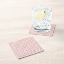 Gänseblümchenreihen auf rosa Gingham