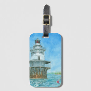 Gänsefelsen Leuchtturm Aquarell Gepäckanhänger