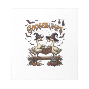 Gänsehaut Halloween-Gänse Hexenhüte Magie-Buch_1 Notizblock