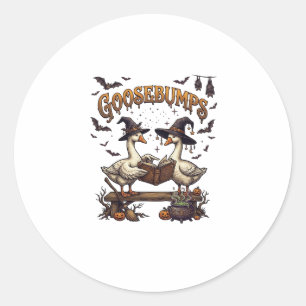 Gänsehaut Halloween-Gänse Hexenhüte Magie Buch_1 Runder Aufkleber