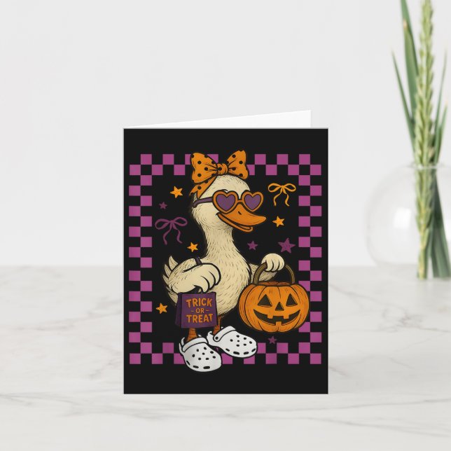 Gänsehaut Halloween Spooky Goosey Albern Gänse Pu Karte (Vorderseite)
