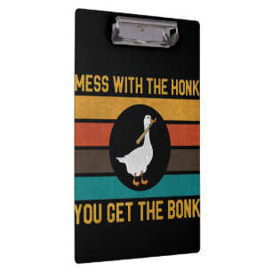 Gänsehaut mit dem Honk, den du bekommst den Bonk Klemmbrett