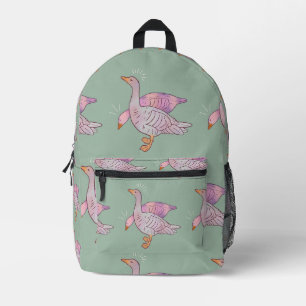 Gänsemädchen Whimsische Volkskunst-Gänse-Duo Bedruckter Rucksack