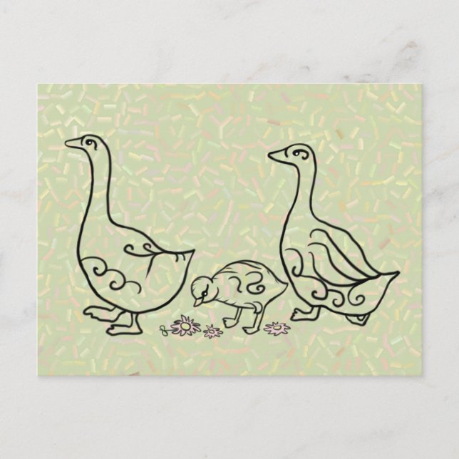 Gänsemarsch Postkarte (Vorderseite)