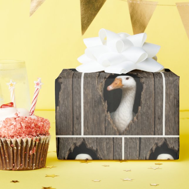 Gänsepinkeln aus gezacktem Holzloch Geschenkpapier (Geburtstagsparty)