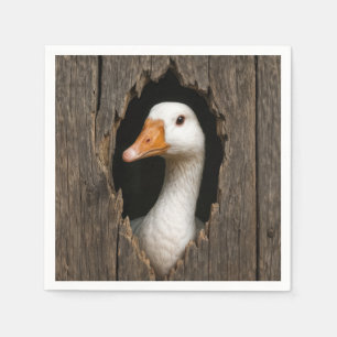 Gänsepinkeln aus gezacktem Holzloch Serviette