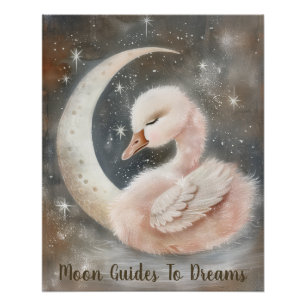 Gänsevögelbaby auf dem Mond Poster