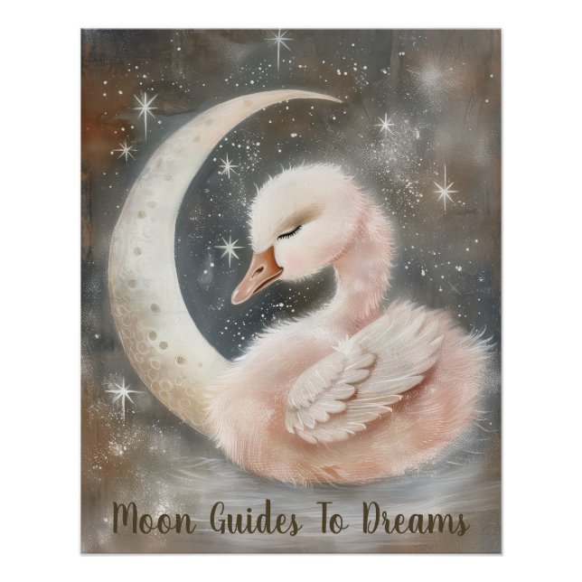 Gänsevögelbaby auf dem Mond Poster (Vorderseite)