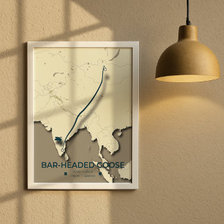 Gänsewanderungsplan mit Bar - Minimalistisch Poster