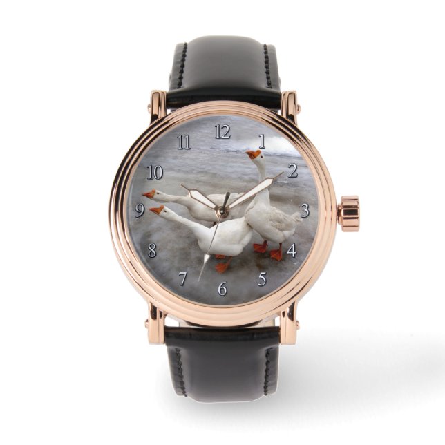Gänseweiß Armbanduhr (Vorderseite)