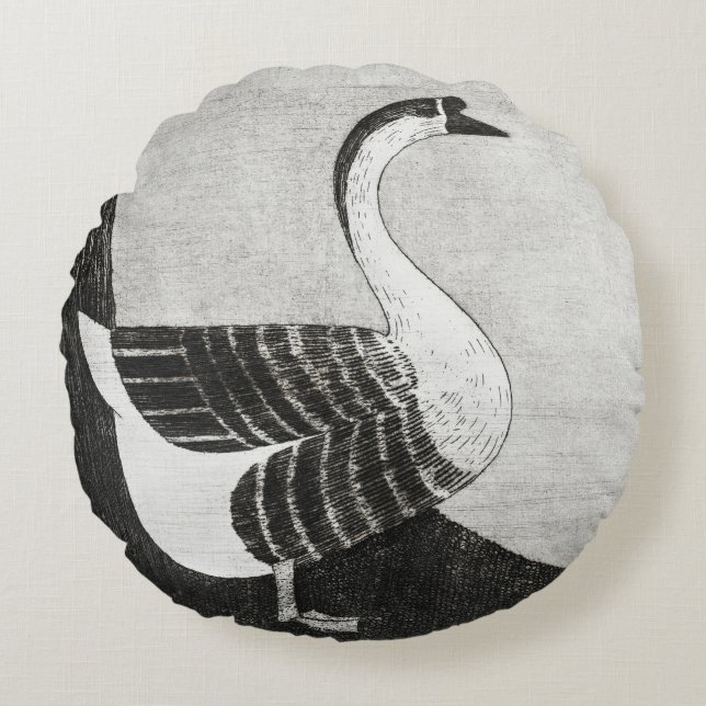 Gänsewurfkissen Rundes Kissen (Vorderseite)