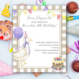 Gänsezeit Kapsel 1. Geburtstag geschlechtsneutral Poster