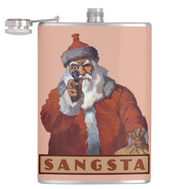 Gansta-Santa-Flasche Flachmann (Geöffnet)