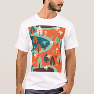 Gänswald: Vintage Naturlandschaft T-Shirt