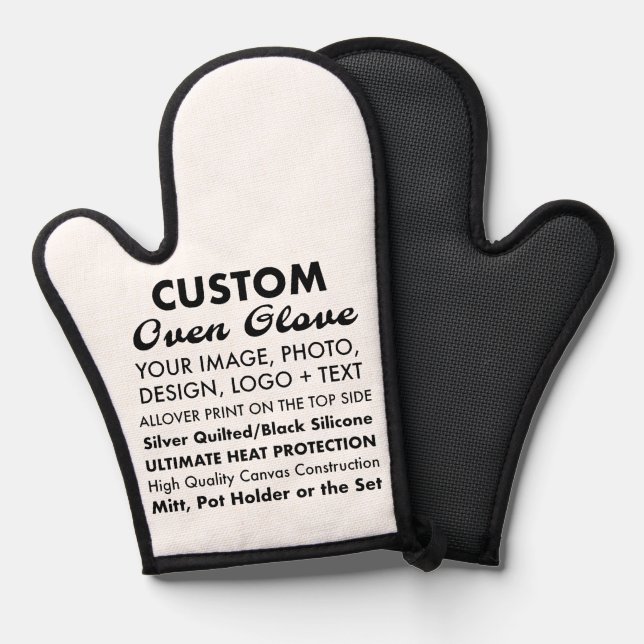 Gant/Mit au four personnalisé avec silicone (Recto/Verso)