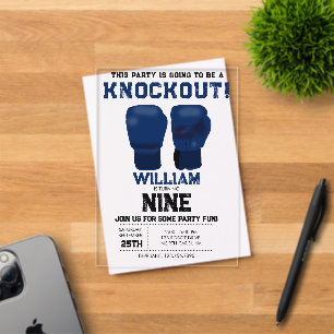 Gants de boxe bleus pour enfants Invitation d'anni