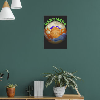Ganymede vs Mercury Poster | Space Size Comparison