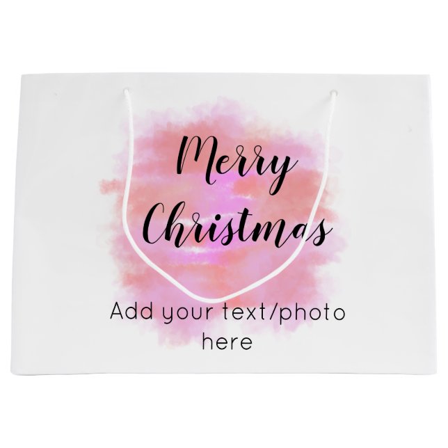 ganz einfach, fügen Sie Ihren Text Foto fröhliche  Große Geschenktüte (Vorderseite)