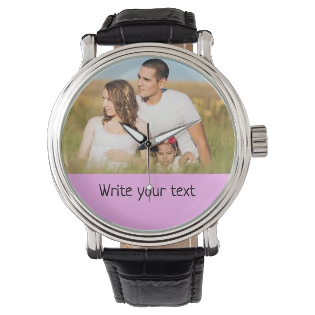 Ganz einfach, fügen Sie Ihren Text Foto Weihnachte Armbanduhr (Vorderseite)