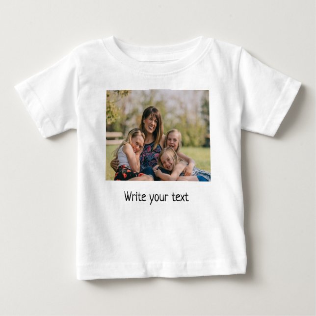 ganz einfach, fügen Sie Ihren Text Foto Weihnachte Baby T-shirt (Vorderseite)