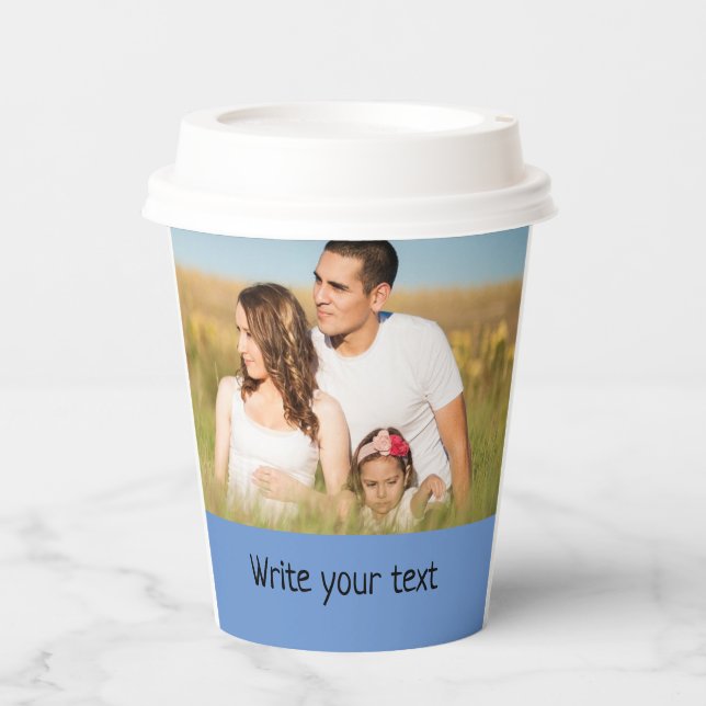 Ganz einfach, fügen Sie Ihren Text Foto Weihnachte Pappbecher (Vorderseite)