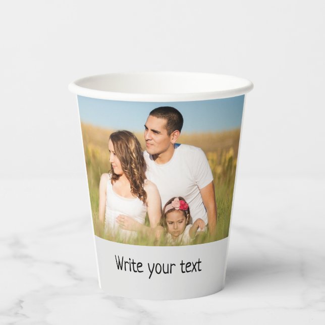 Ganz einfach, fügen Sie Ihren Text Foto Weihnachte Pappbecher (Vorderseite)