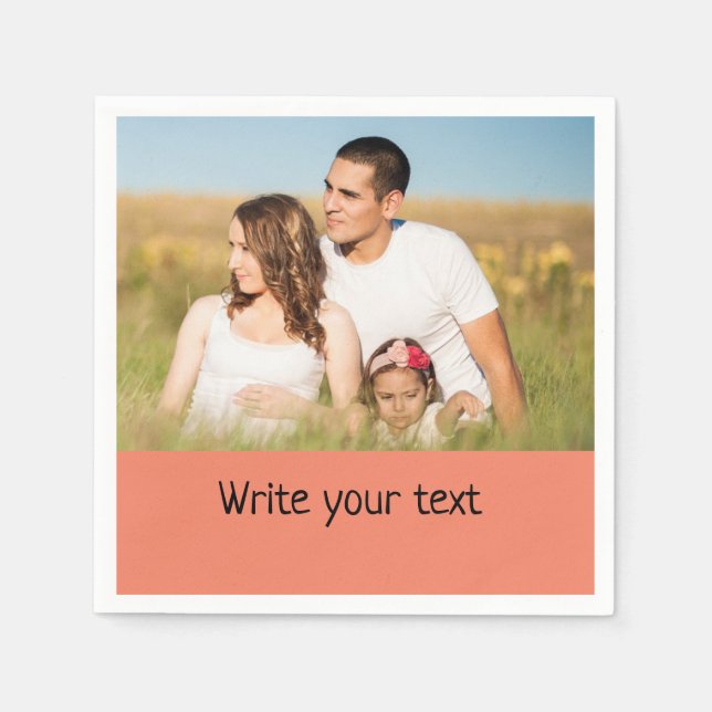 ganz einfach, fügen Sie Ihren Text Foto Weihnachte Serviette (Vorderseite)