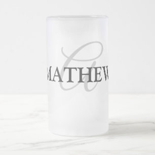 ganz einfach Ihren Namen MONOGRAM TRAUZEUGE hinzuf Mattglas Bierglas