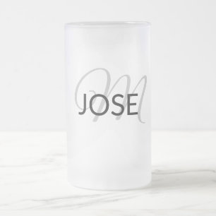 ganz einfach Ihren Namen MONOGRAM TRAUZEUGE hinzuf Mattglas Bierglas