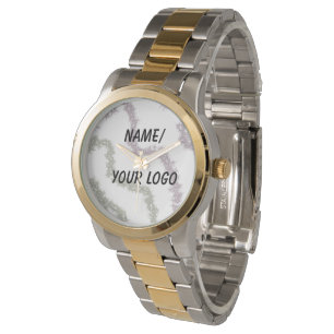ganz einfach, um Ihren Logo-Namen Wasserfarbe Armbanduhr