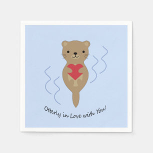 Ganz in Liebe mit Ihnen Otter Serviette