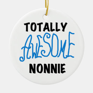 Ganz Phantastische Nonnie Blue Text Tshirts und Ge Keramikornament