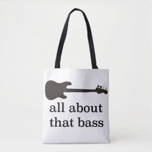"Ganz über diesen Baß" mit Bass-Gitarrengraphik Tasche