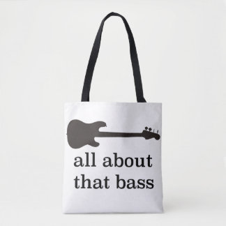 "Ganz über diesen Baß" mit Bass-Gitarrengraphik Tasche