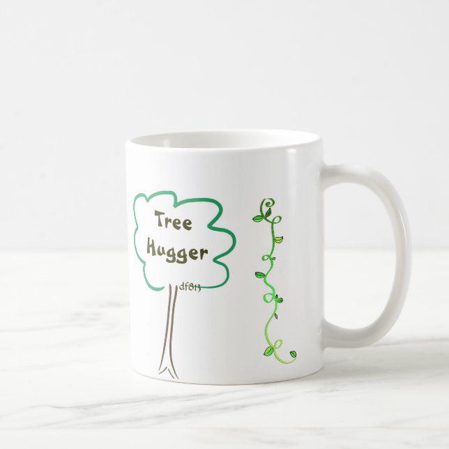 Ganz um Baum Hugger mit Rebe-Kaffeetasse Kaffeetasse (Rechts)