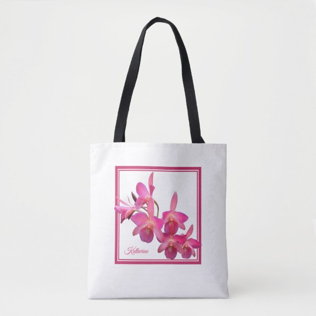 Ganz vorbei - drucken Sie Taschen-rosarote Tasche (Vorderseite)