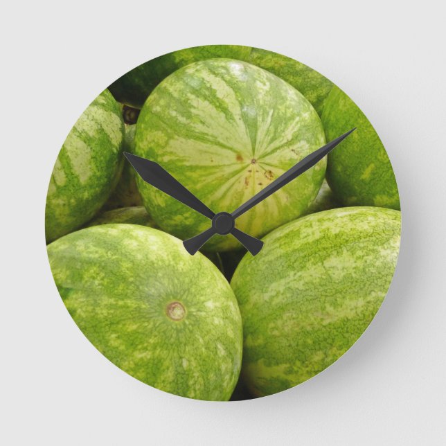 ganz Wassermelonen Runde Wanduhr (Vorderseite)