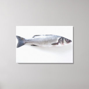 Ganze branzini Fische Leinwanddruck