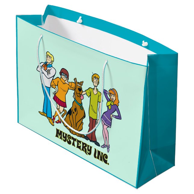 Ganze Gang 12 Mystery Inc. Große Geschenktüte (Rückseite Schrägansicht)
