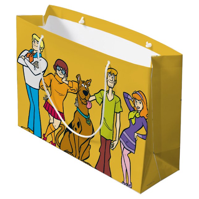 Ganze Gang 14 Mystery Inc. Große Geschenktüte (Rückseite Schrägansicht)