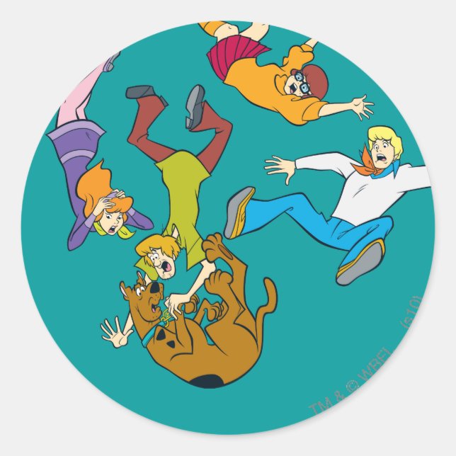 Ganze Gang 17 Mystery Inc. Runder Aufkleber (Vorderseite)