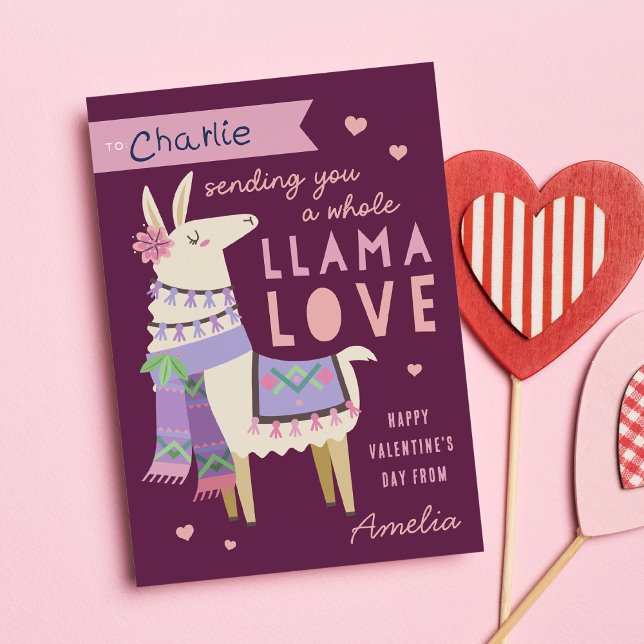 Ganze Lama-Liebe-Klasse Valentinstag-Karte Einladung (Von Creator hochgeladen)