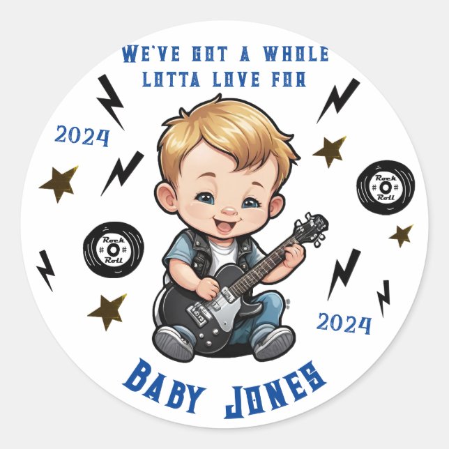 Ganze Lotta Liebe Rock'n'Roll Rocker Baby Class Runder Aufkleber (Vorderseite)