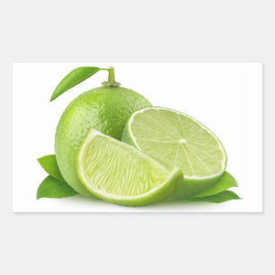 ganze und geschnittene Limetten Rechteckiger Aufkleber