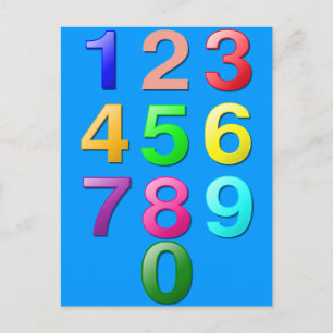 Ganze Zahlen oder Zahlen bis 9 Postkarte