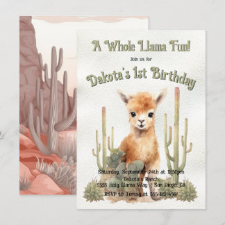 Ganzer Llama Fun macht einen Geburtstag Einladung