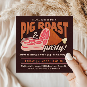 Ganzes Schwein Schweinebraten-Party Einladung
